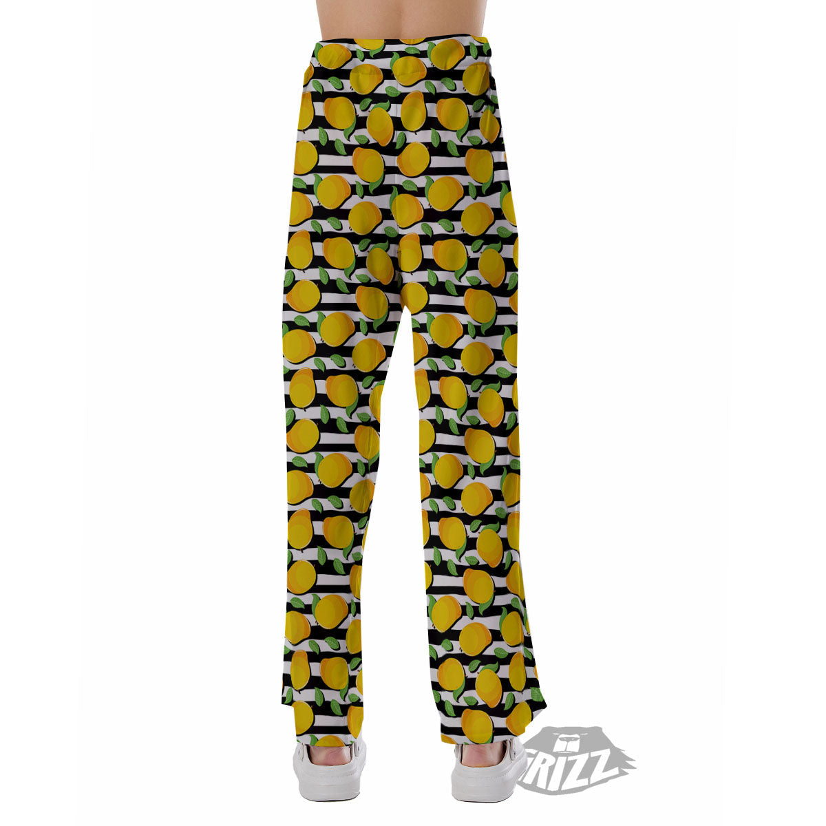 Striped Mango Fruit Print Pattern Pajama Pants-grizzshop