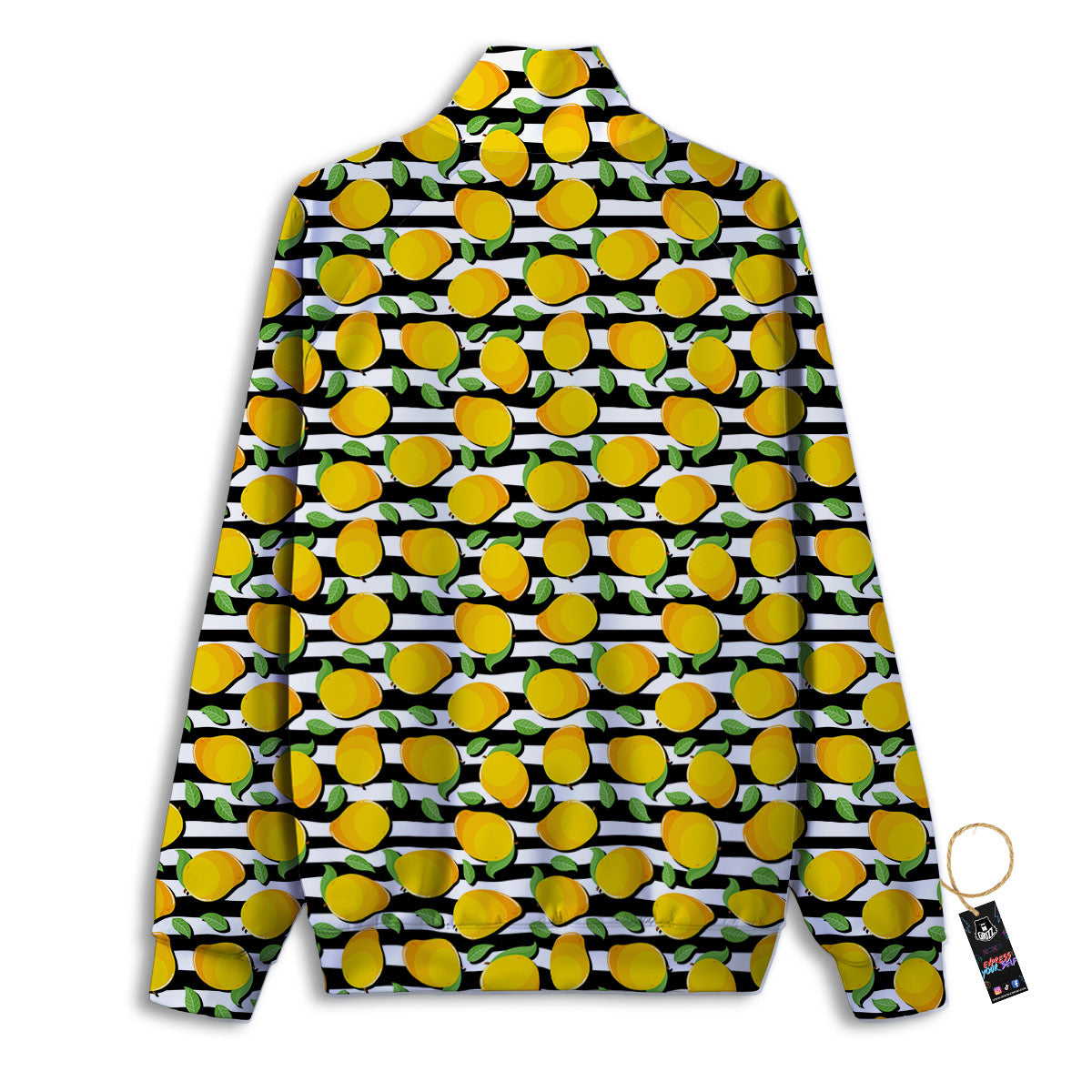 Striped Mango Fruit Print Pattern Track Jacket-grizzshop
