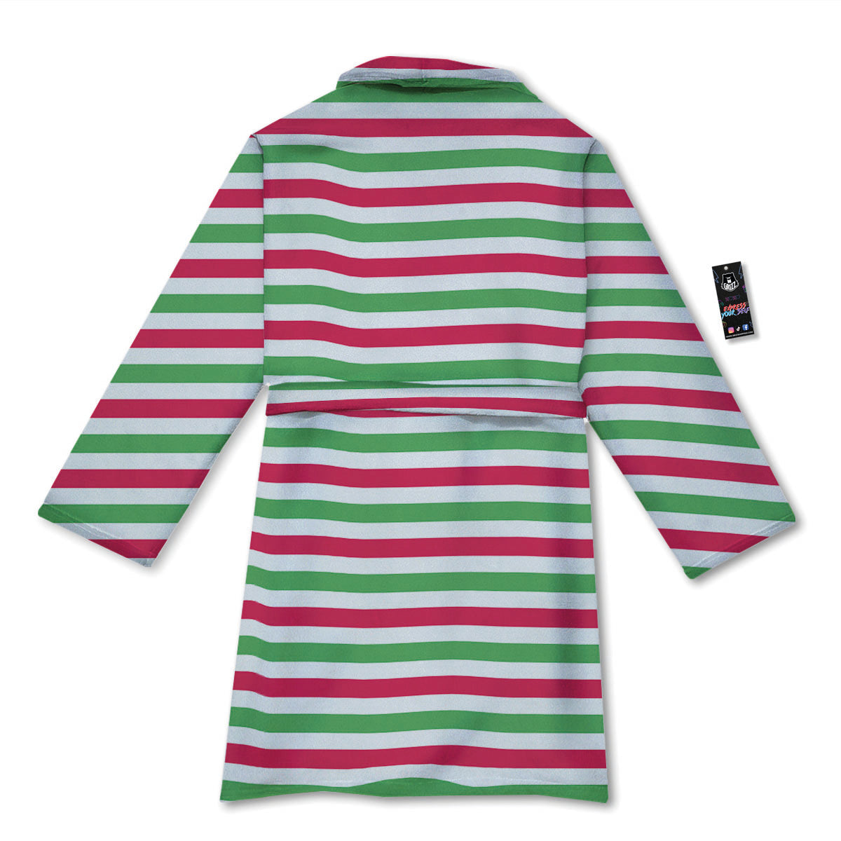 Striped Merry Christmas Print Pattern Bathrobe-grizzshop