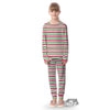 Striped Merry Christmas Print Pattern Kid's Pajamas-grizzshop