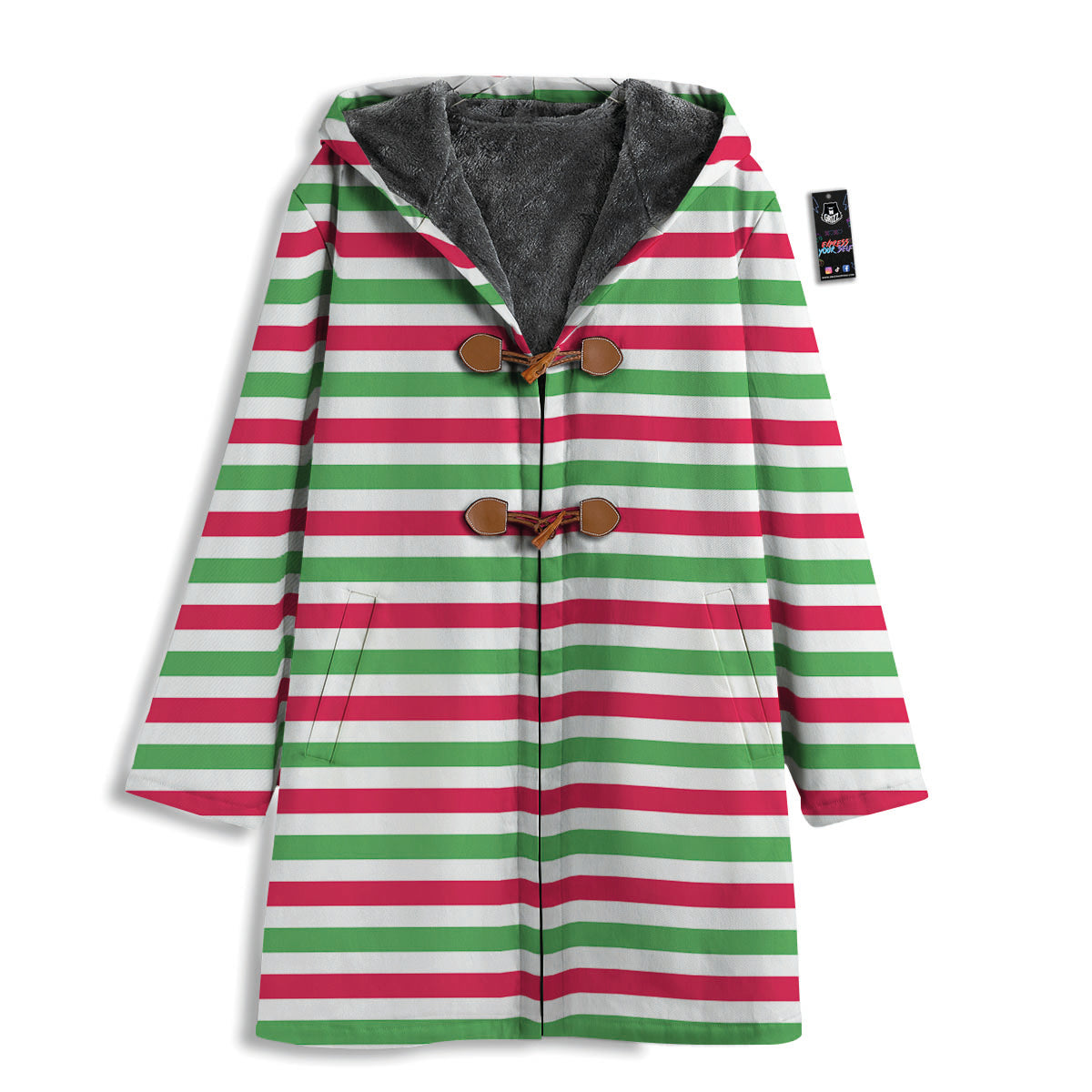 Striped Merry Christmas Print Pattern Men's Windbreaker Jacket-grizzshop