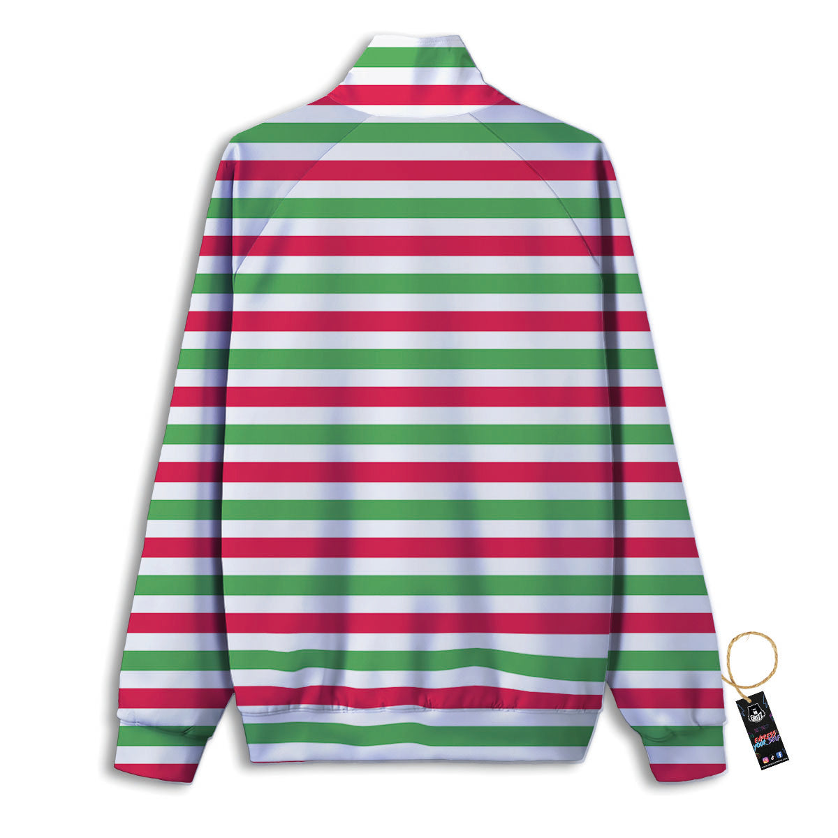Striped Merry Christmas Print Pattern Track Jacket-grizzshop