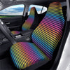 Striped Neon Rainbow Print Car Seat Covers-grizzshop