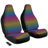 Striped Neon Rainbow Print Car Seat Covers-grizzshop