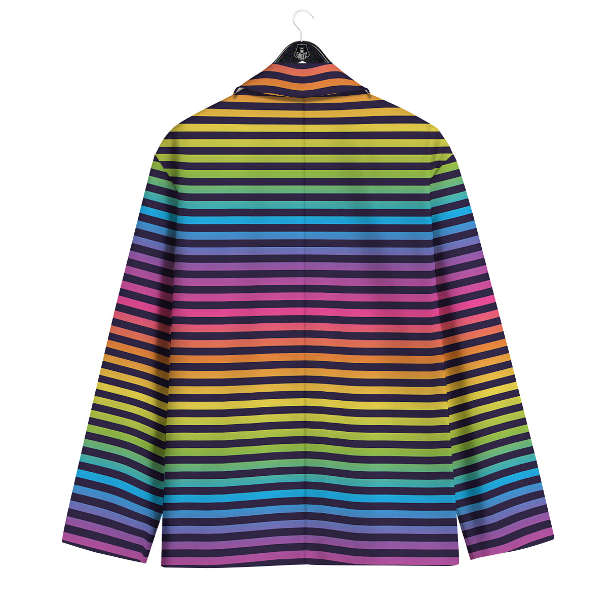 Striped Neon Rainbow Print Men's Sport Coat-grizzshop