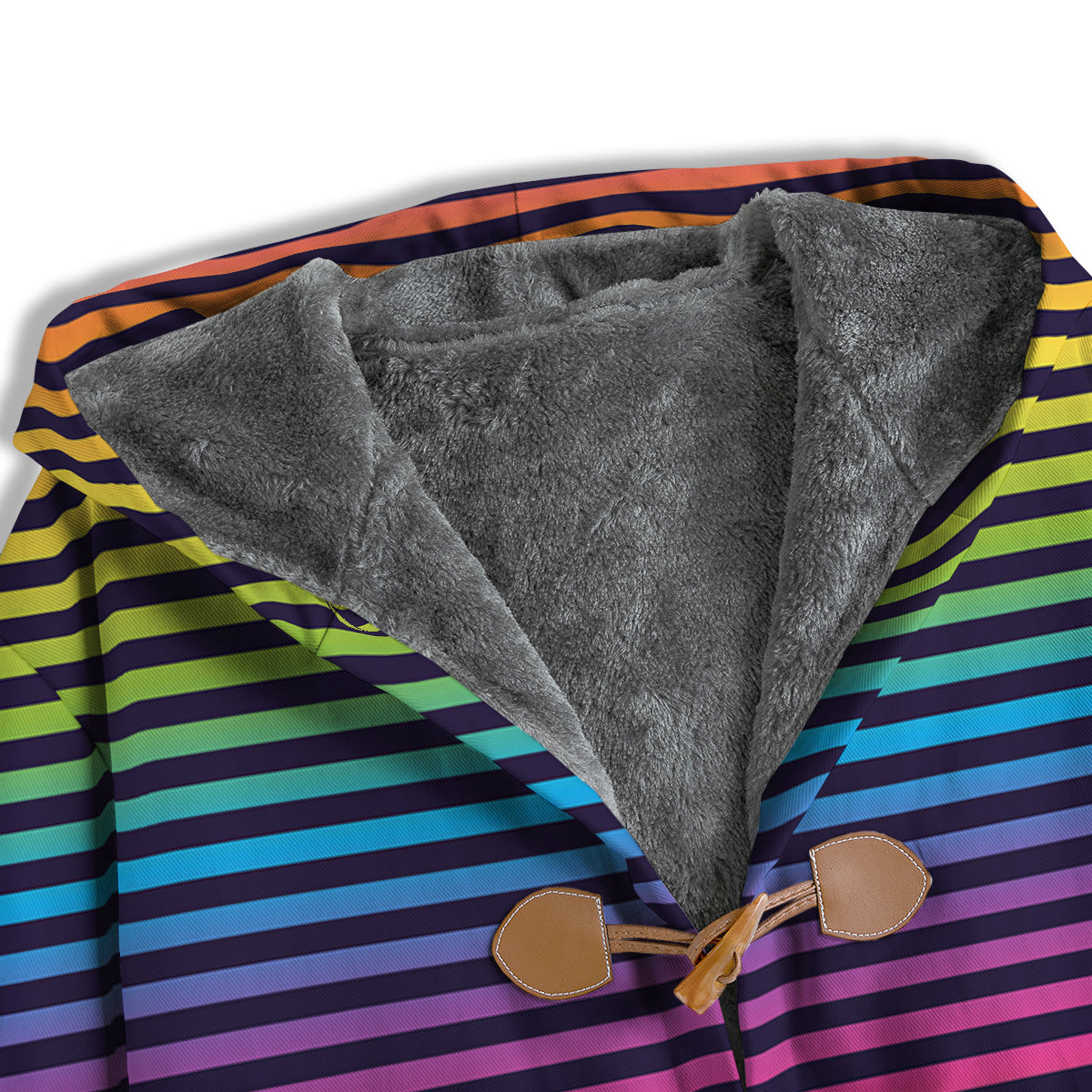 Striped Neon Rainbow Print Men's Windbreaker Jacket-grizzshop
