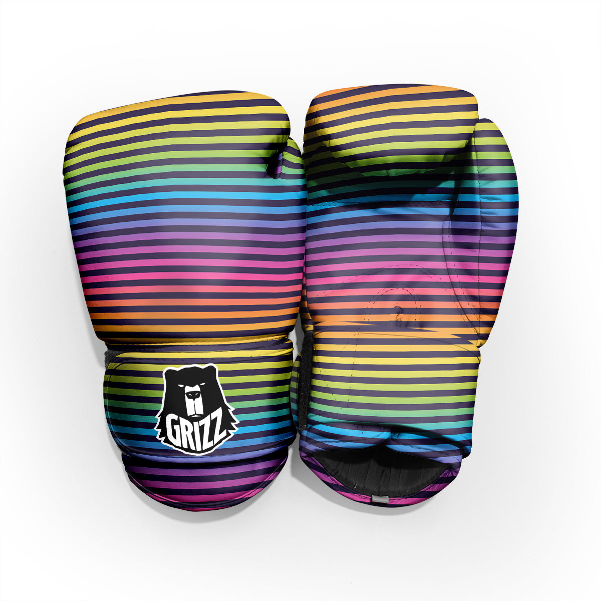 Striped Neon Rainbow Print Pro Boxing Glove