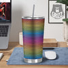 Striped Neon Rainbow Print Tumbler-grizzshop