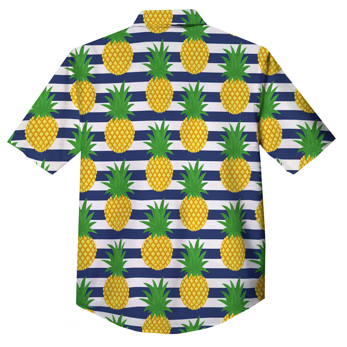Striped Pineapple Print Pattern Button Up Shirt-grizzshop