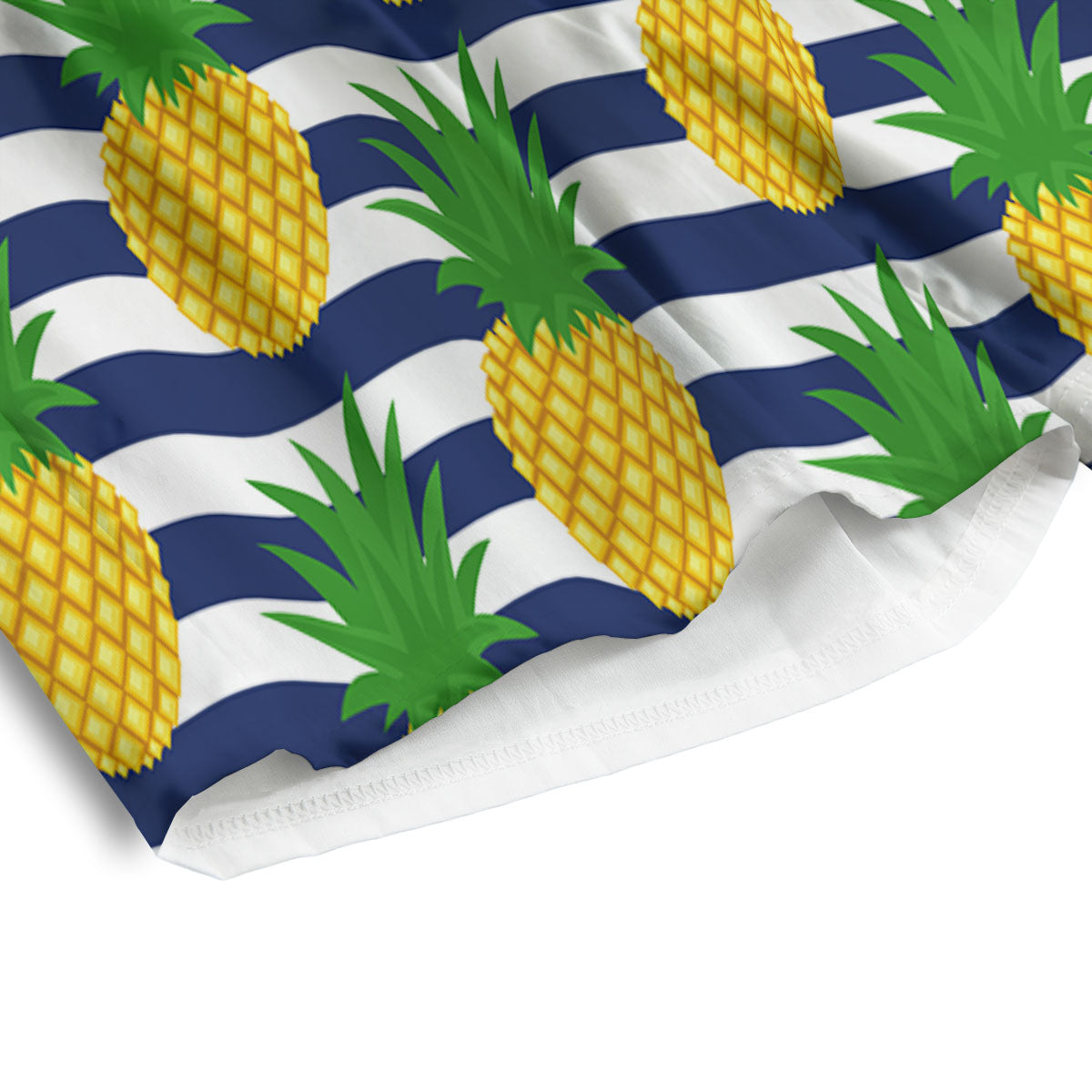 Striped Pineapple Print Pattern Men's Athletic Shorts