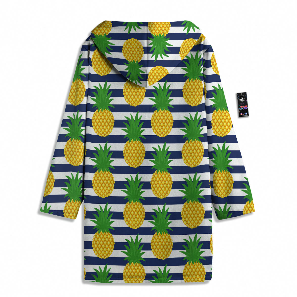Striped Pineapple Print Pattern Men's Windbreaker Jacket-grizzshop