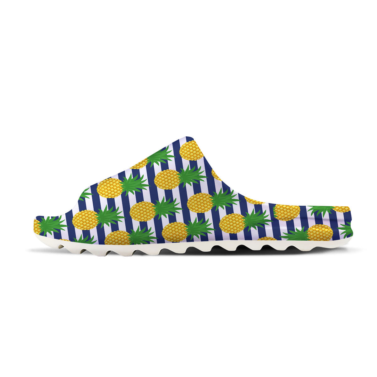 Striped Pineapple Print Pattern Sandals-grizzshop