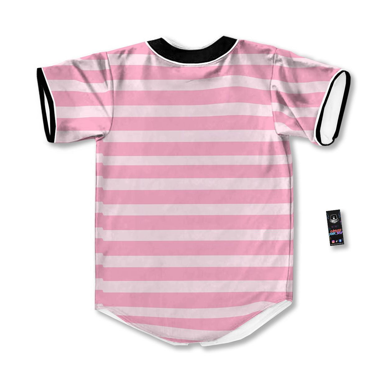 Striped Pink Print Pattern Baseball Jersey-grizzshop