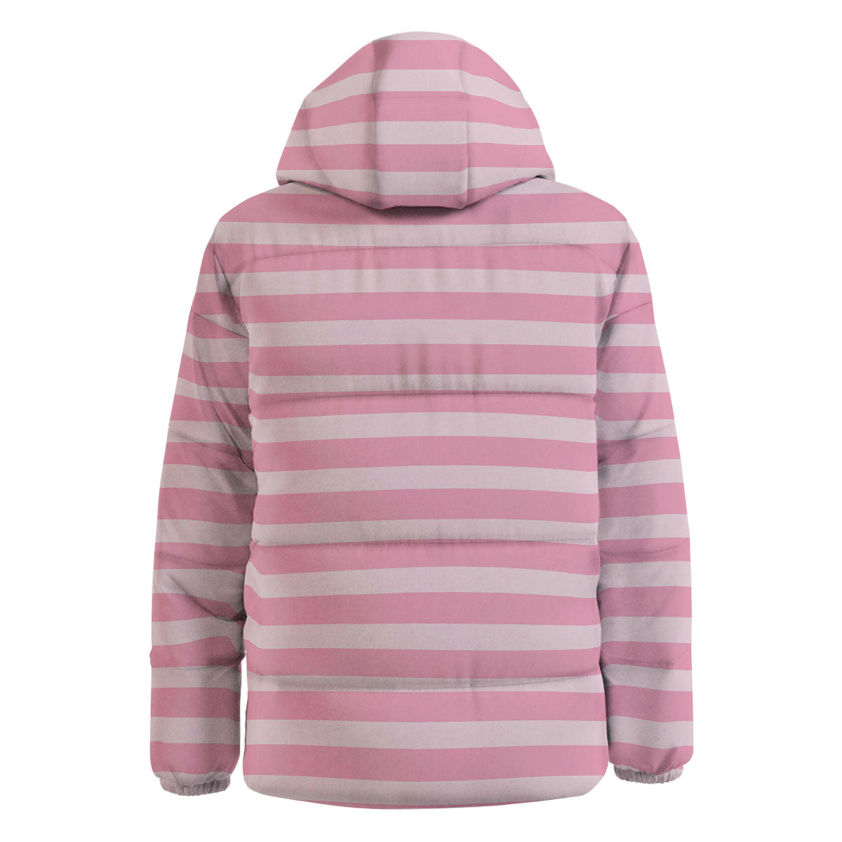 Striped Pink Print Pattern Down Jacket-grizzshop
