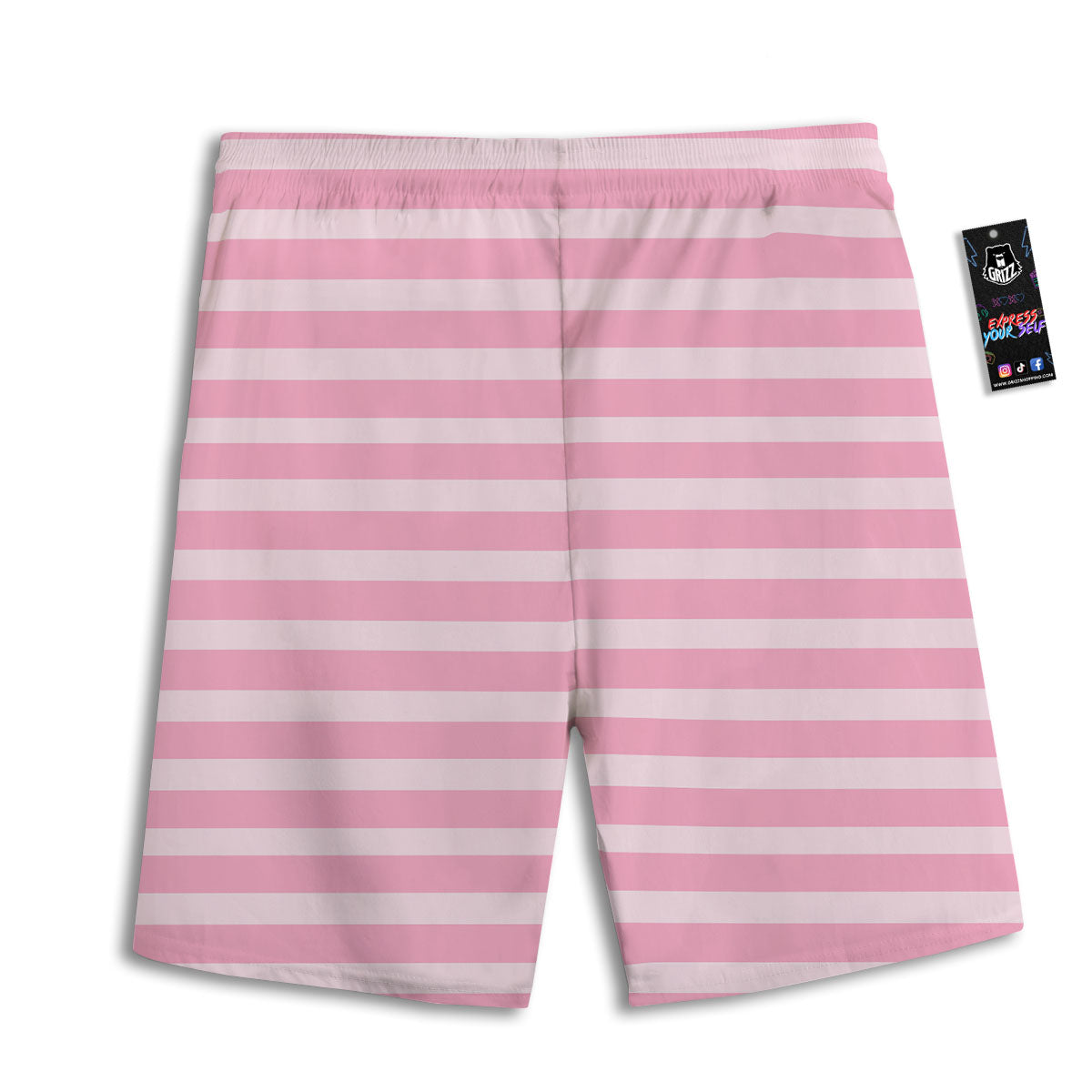 Striped Pink Print Pattern Men's Athletic Shorts