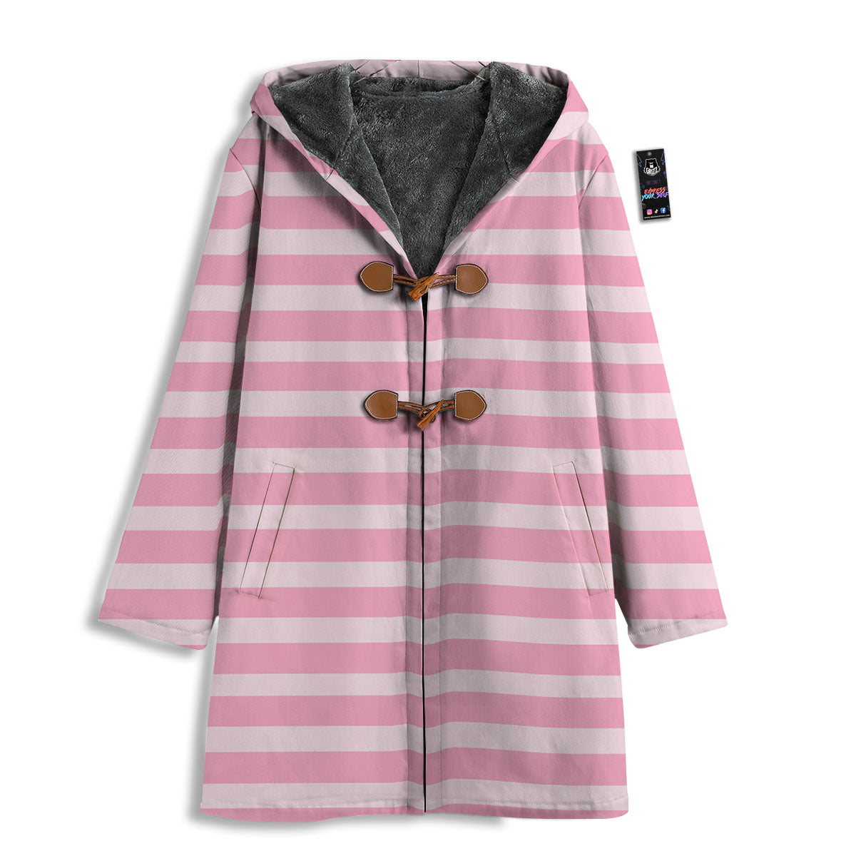 Striped Pink Print Pattern Men's Windbreaker Jacket-grizzshop