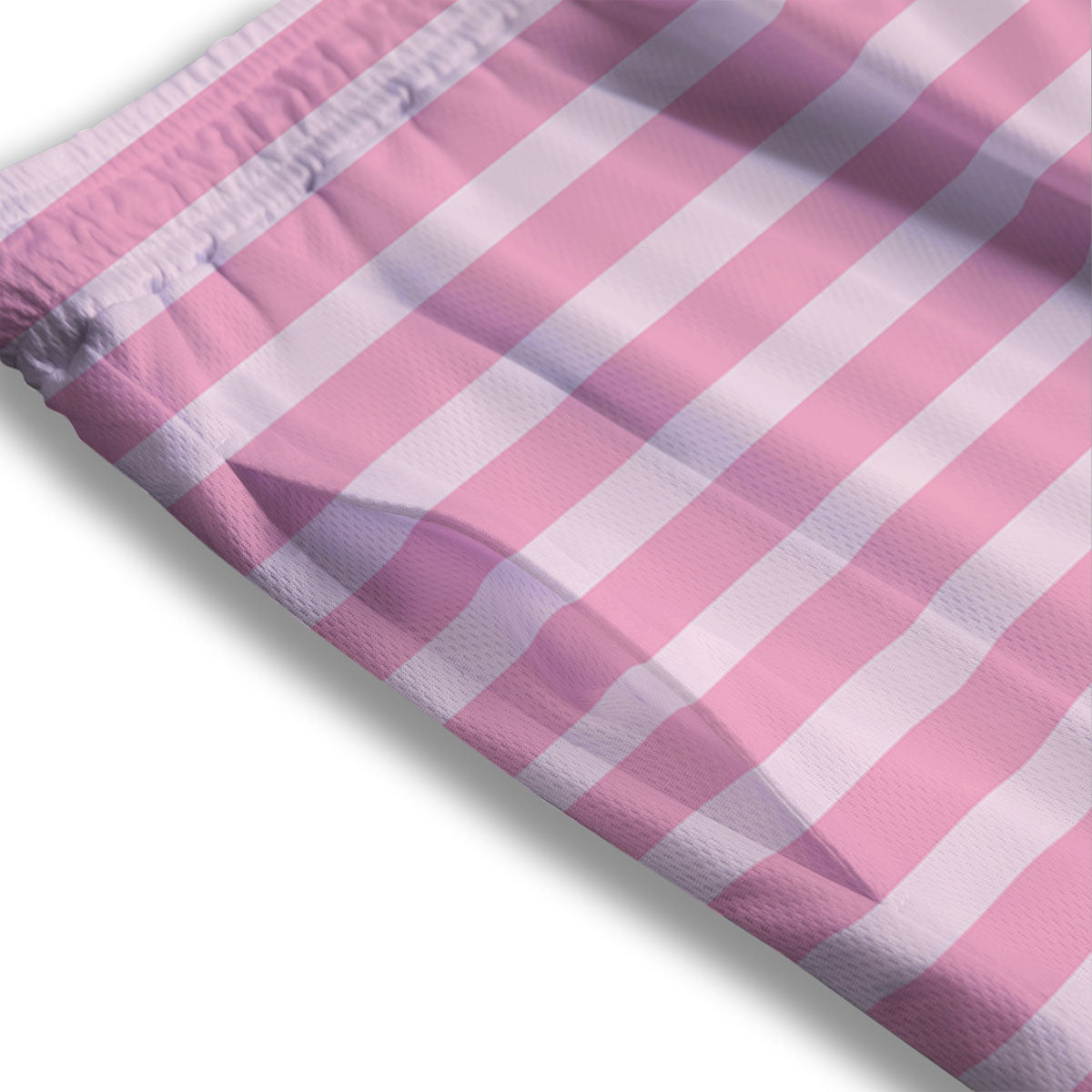Striped Pink Print Pattern Mesh Shorts