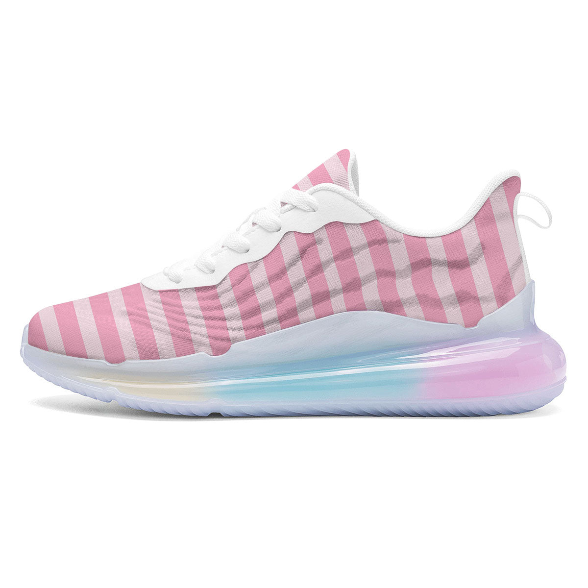 Striped Pink Print Pattern Running Sneakers-grizzshop