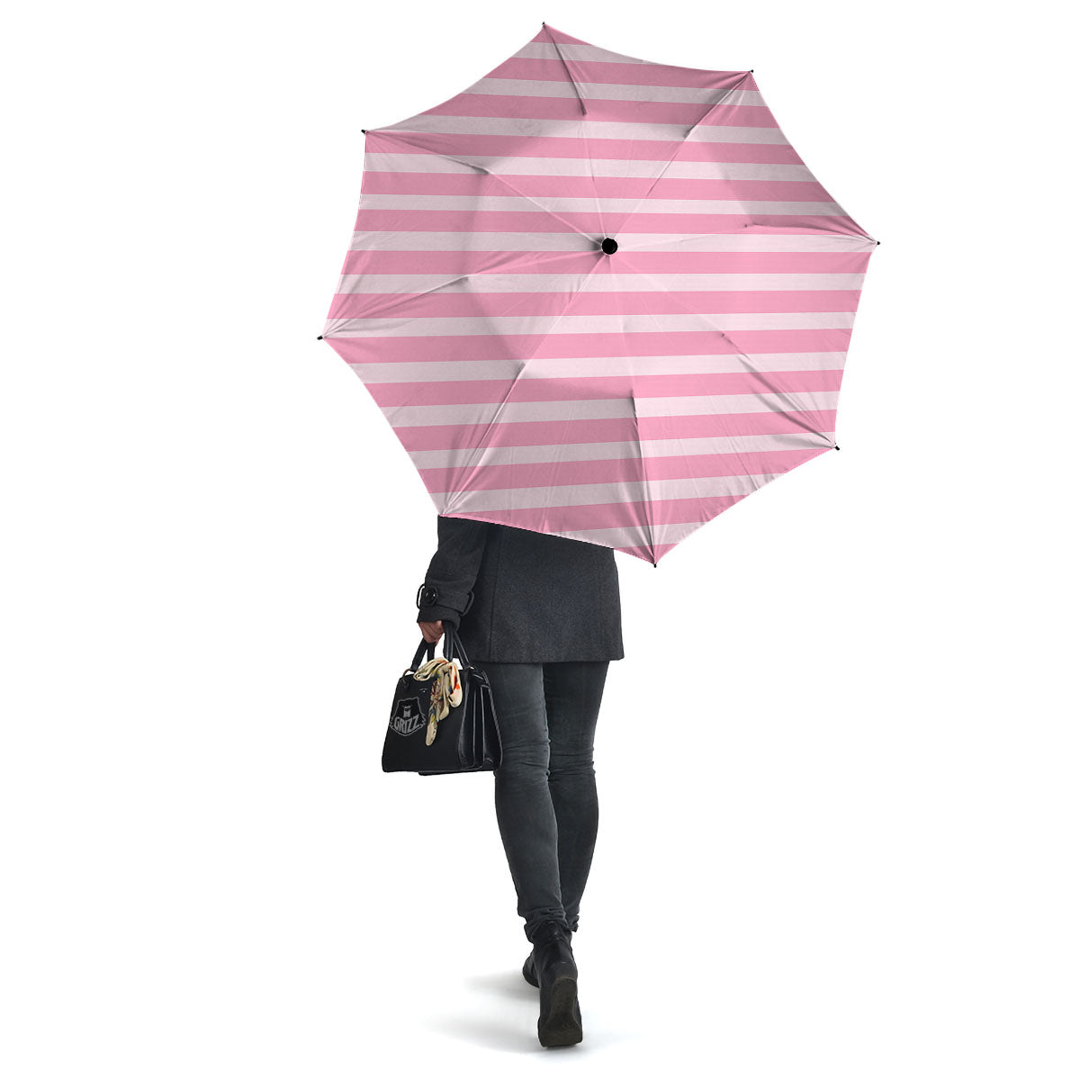 Striped Pink Print Pattern Umbrella-grizzshop