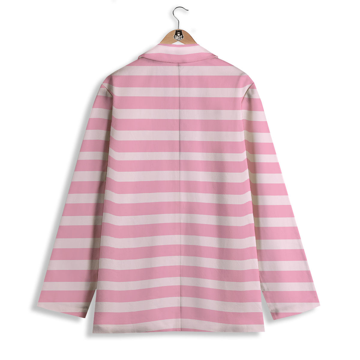 Striped Pink Print Pattern Women's Blazer-grizzshop