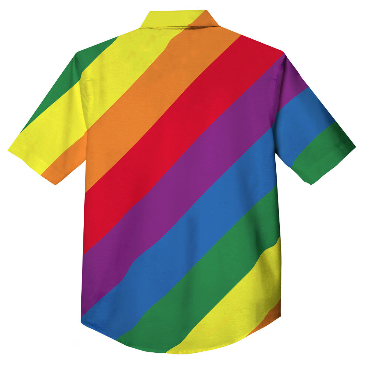 Striped Rainbow Diagonal Print Pattern Button Up Shirt-grizzshop