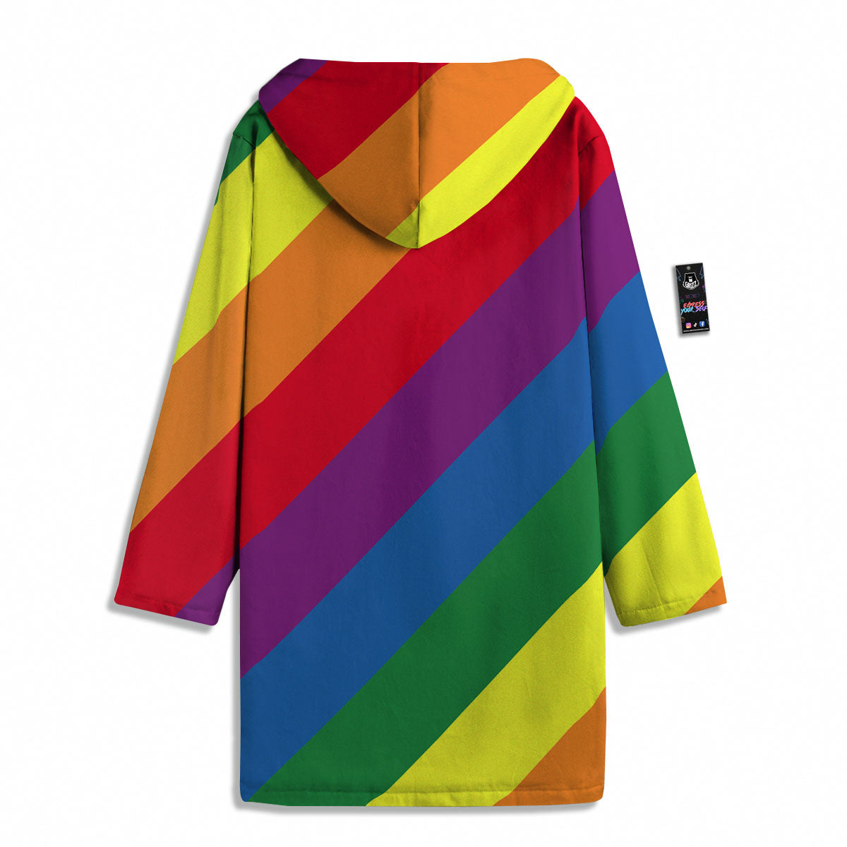 Striped Rainbow Diagonal Print Pattern Men's Windbreaker Jacket-grizzshop