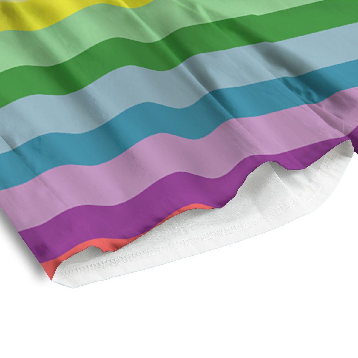Striped Rainbow Print Pattern Men's Athletic Shorts