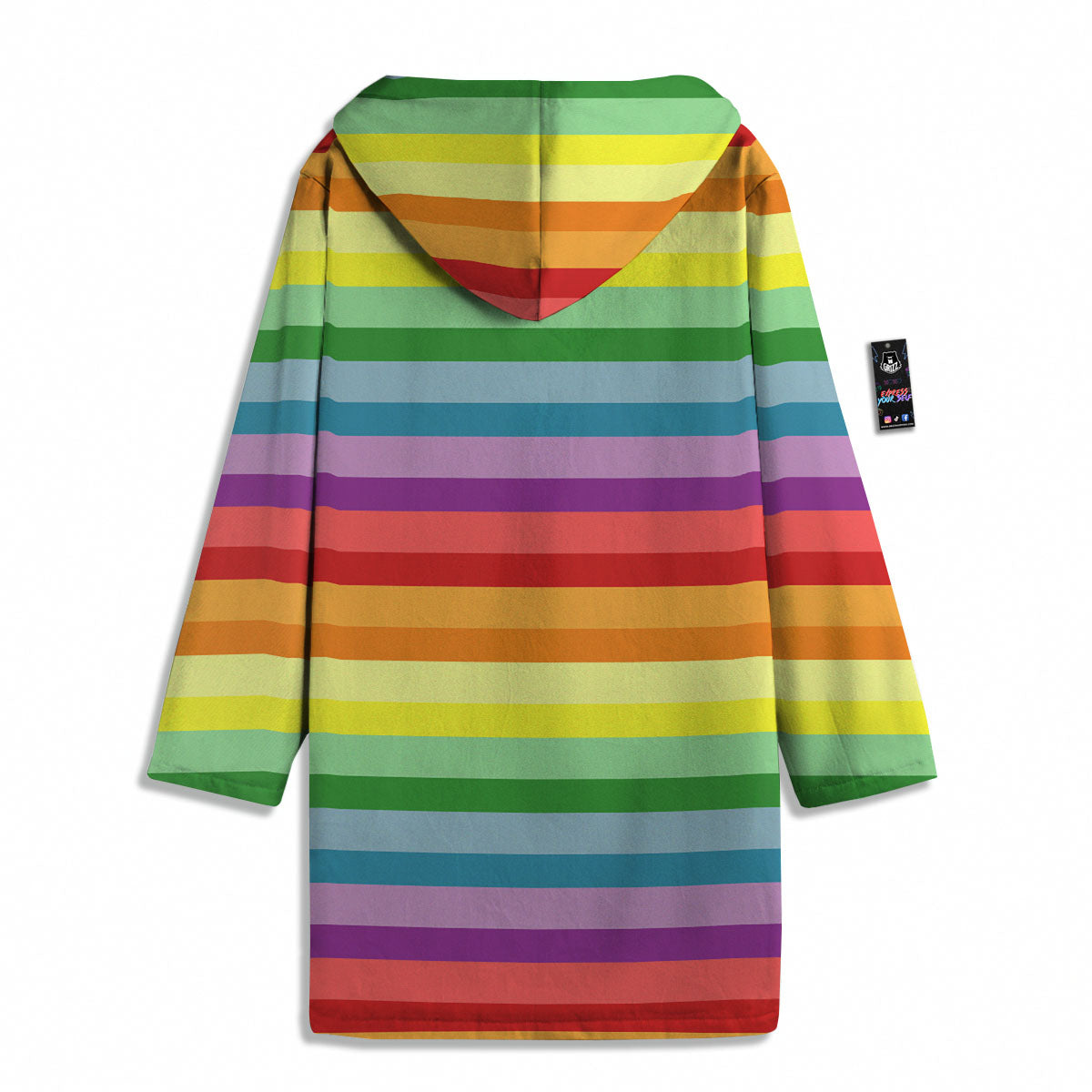 Striped Rainbow Print Pattern Men's Windbreaker Jacket-grizzshop