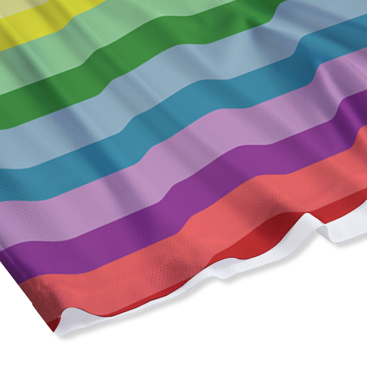 Striped Rainbow Print Pattern Mesh Shorts