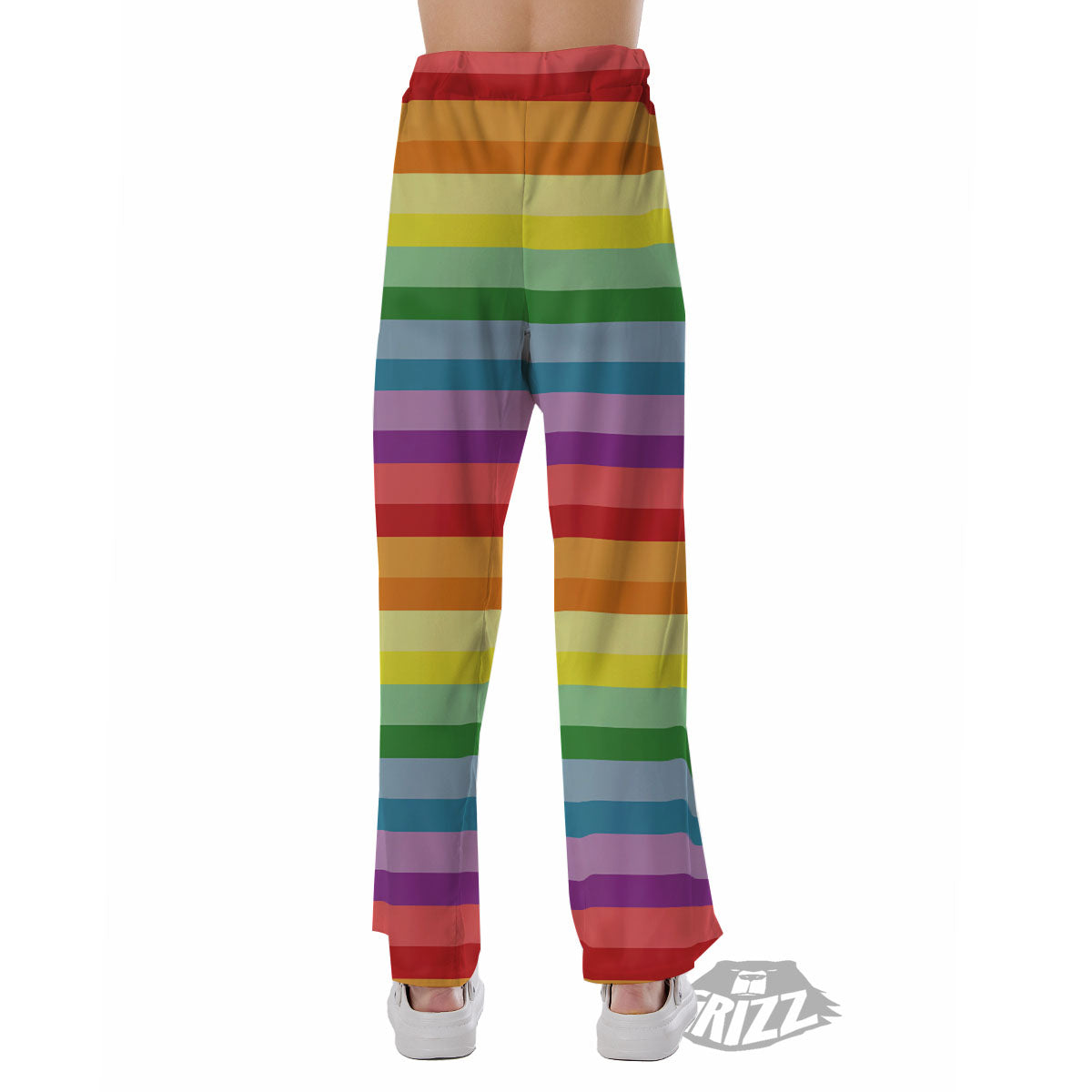 Striped Rainbow Print Pattern Pajama Pants-grizzshop