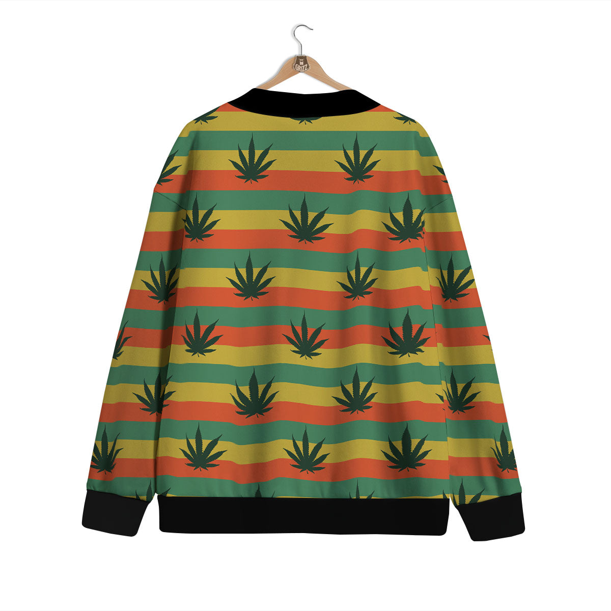 Striped Rasta Print Pattern Cardigan-grizzshop