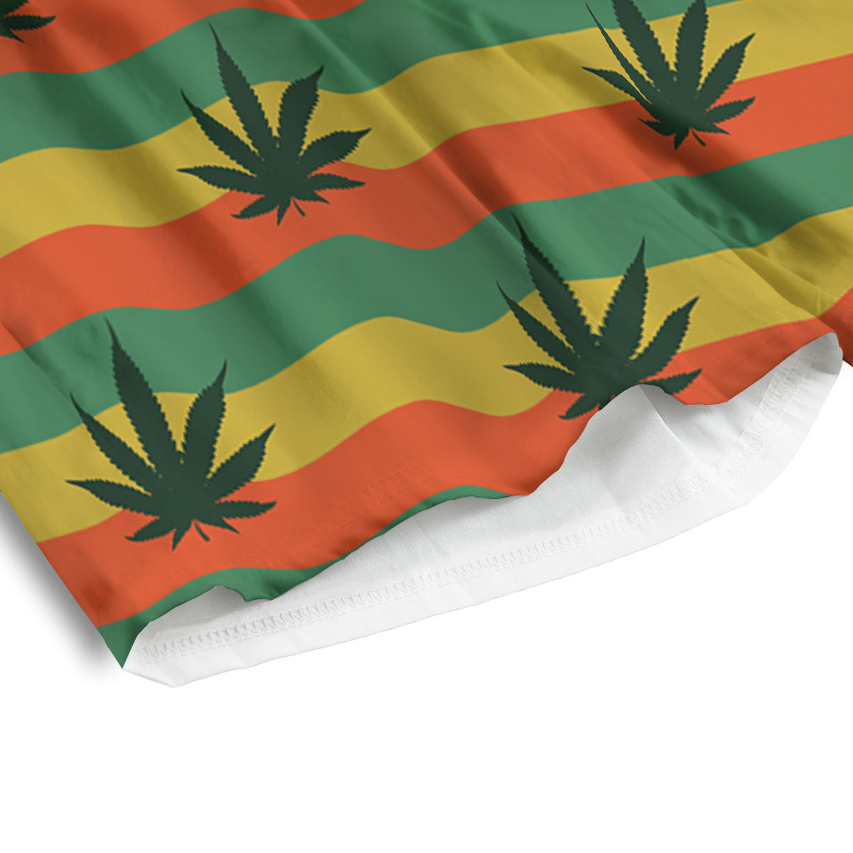 Striped Rasta Print Pattern Men's Athletic Shorts