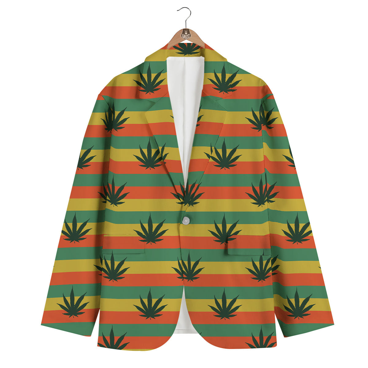 Striped Rasta Print Pattern Men's Blazer-grizzshop