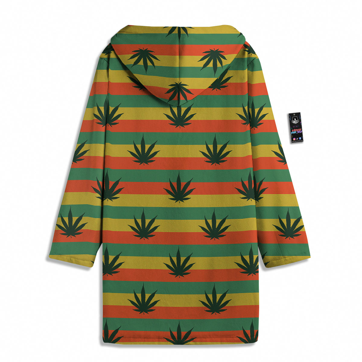 Striped Rasta Print Pattern Men's Windbreaker Jacket-grizzshop