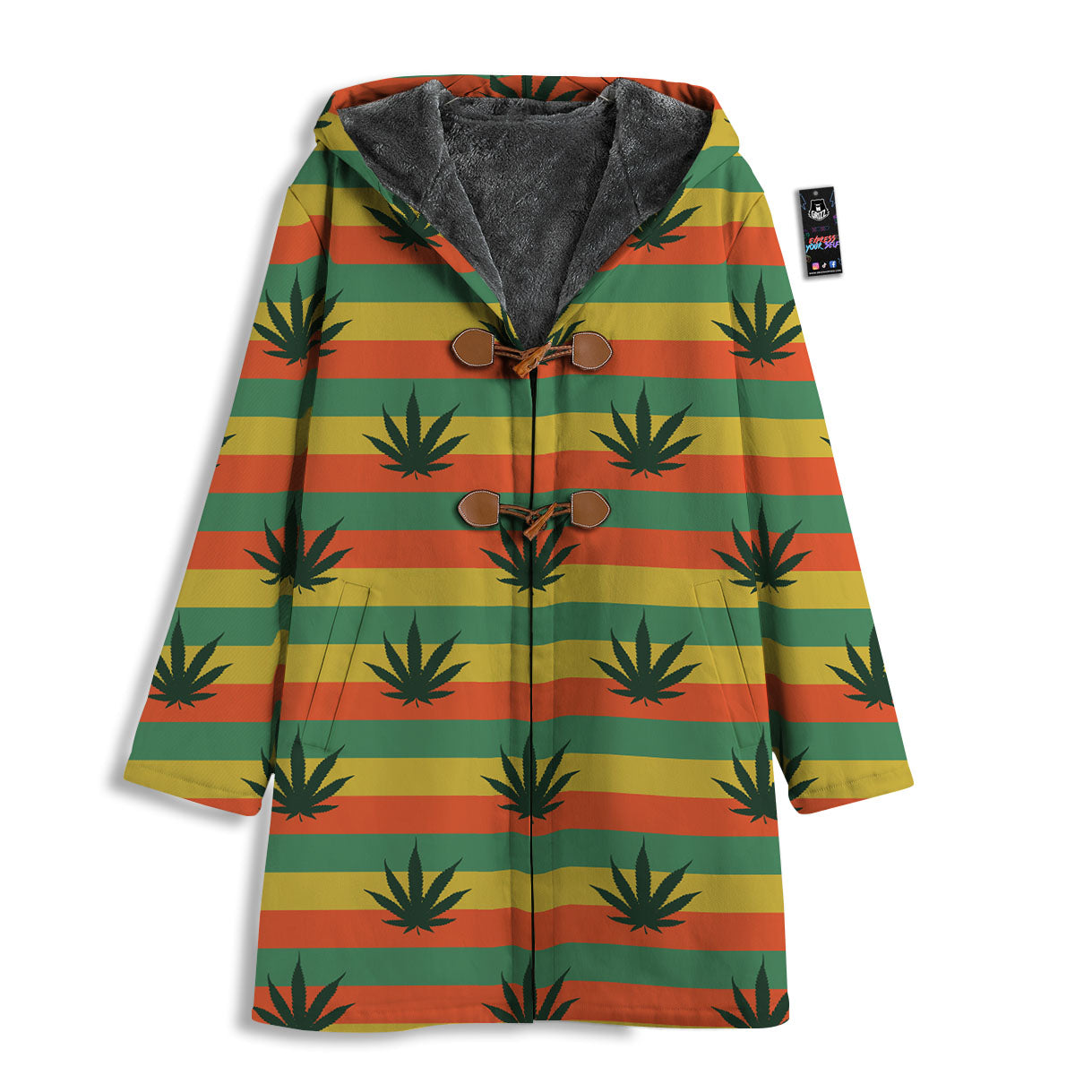 Striped Rasta Print Pattern Men's Windbreaker Jacket-grizzshop