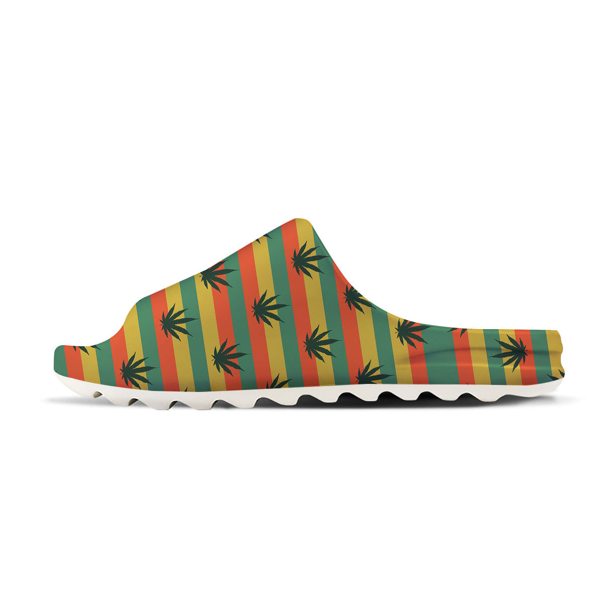 Striped Rasta Print Pattern Sandals-grizzshop