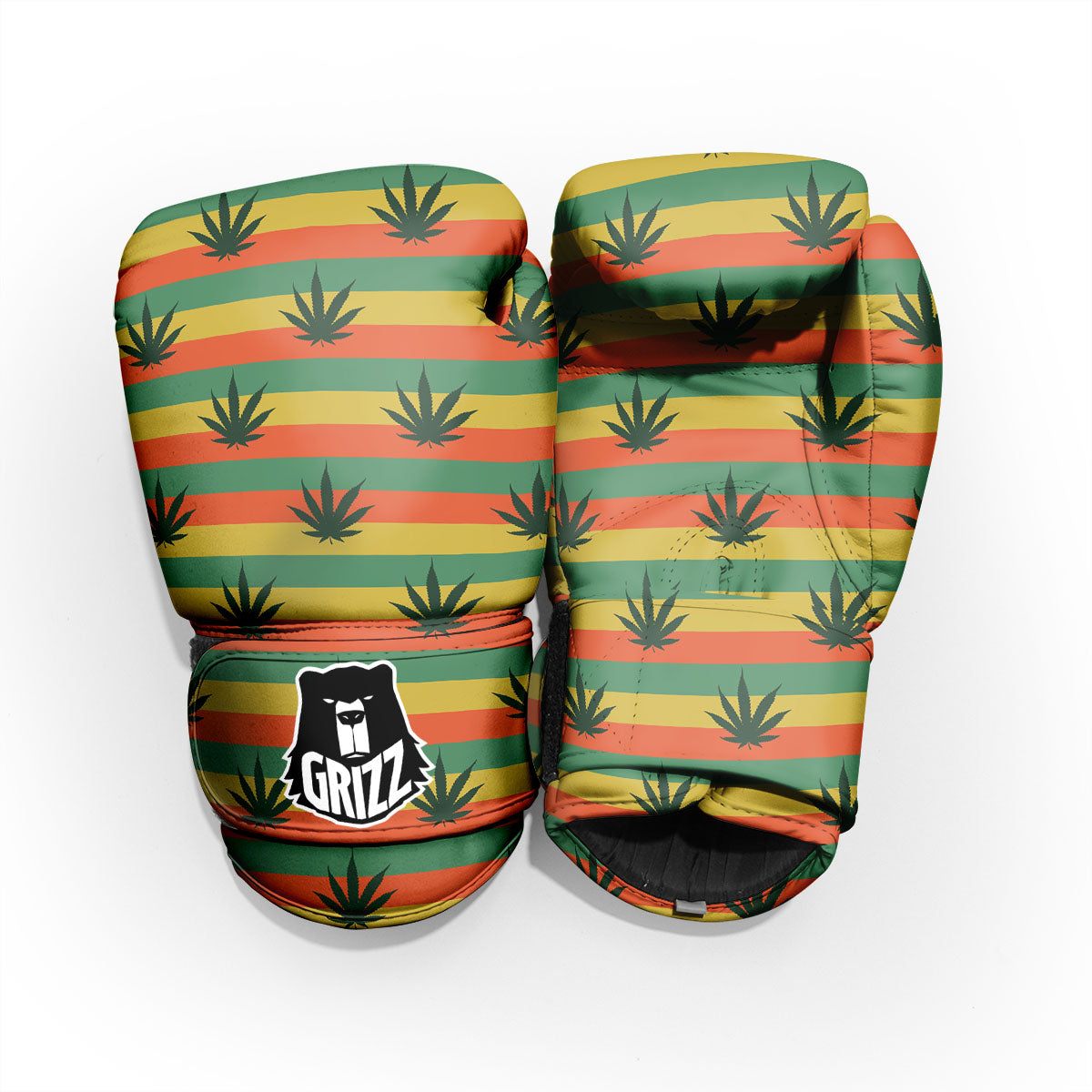 Striped Rasta Print Pattern Pro Boxing Glove