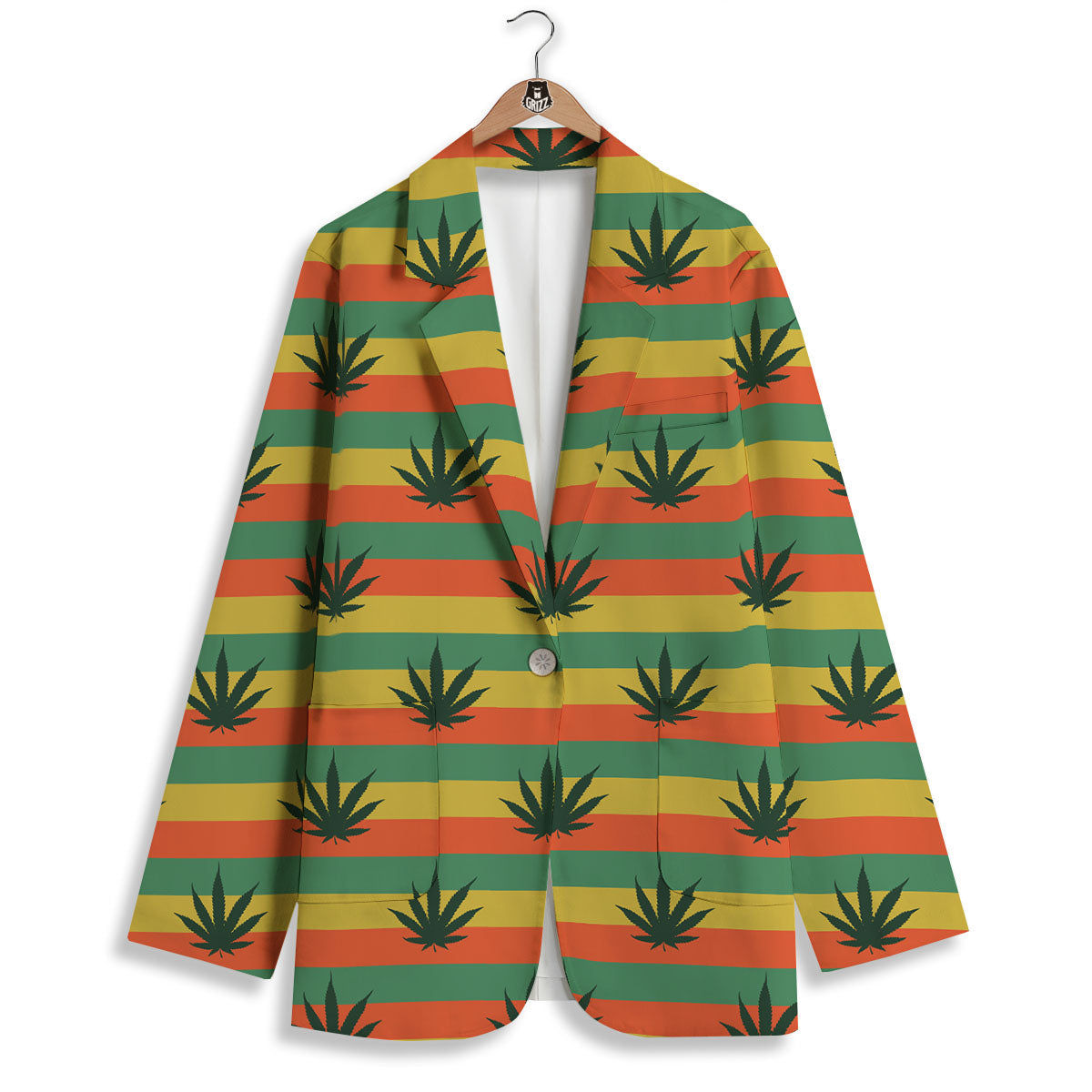 Striped Rasta Print Pattern Women's Blazer-grizzshop