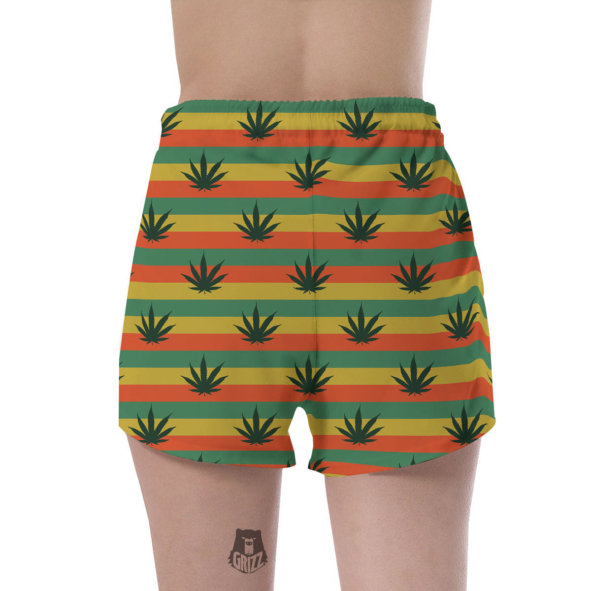 Striped Rasta Print Pattern Women's Shorts-grizzshop