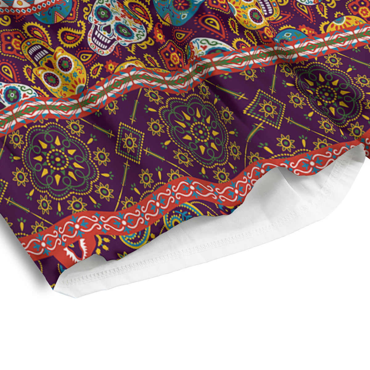 Striped Skull Mexican Style Print Pattern Men's Athletic Shorts
