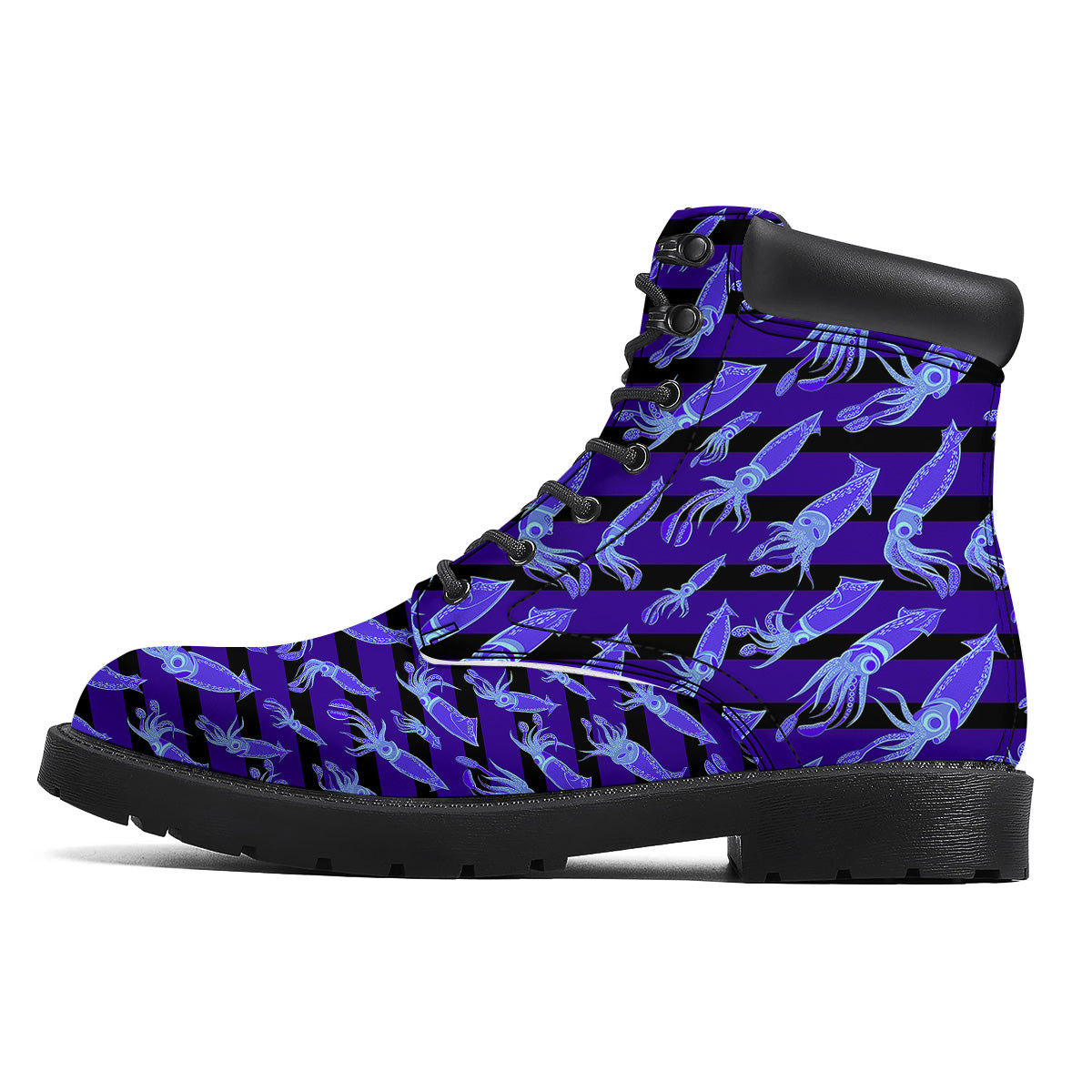 Striped Squid Print Pattern Boots-grizzshop