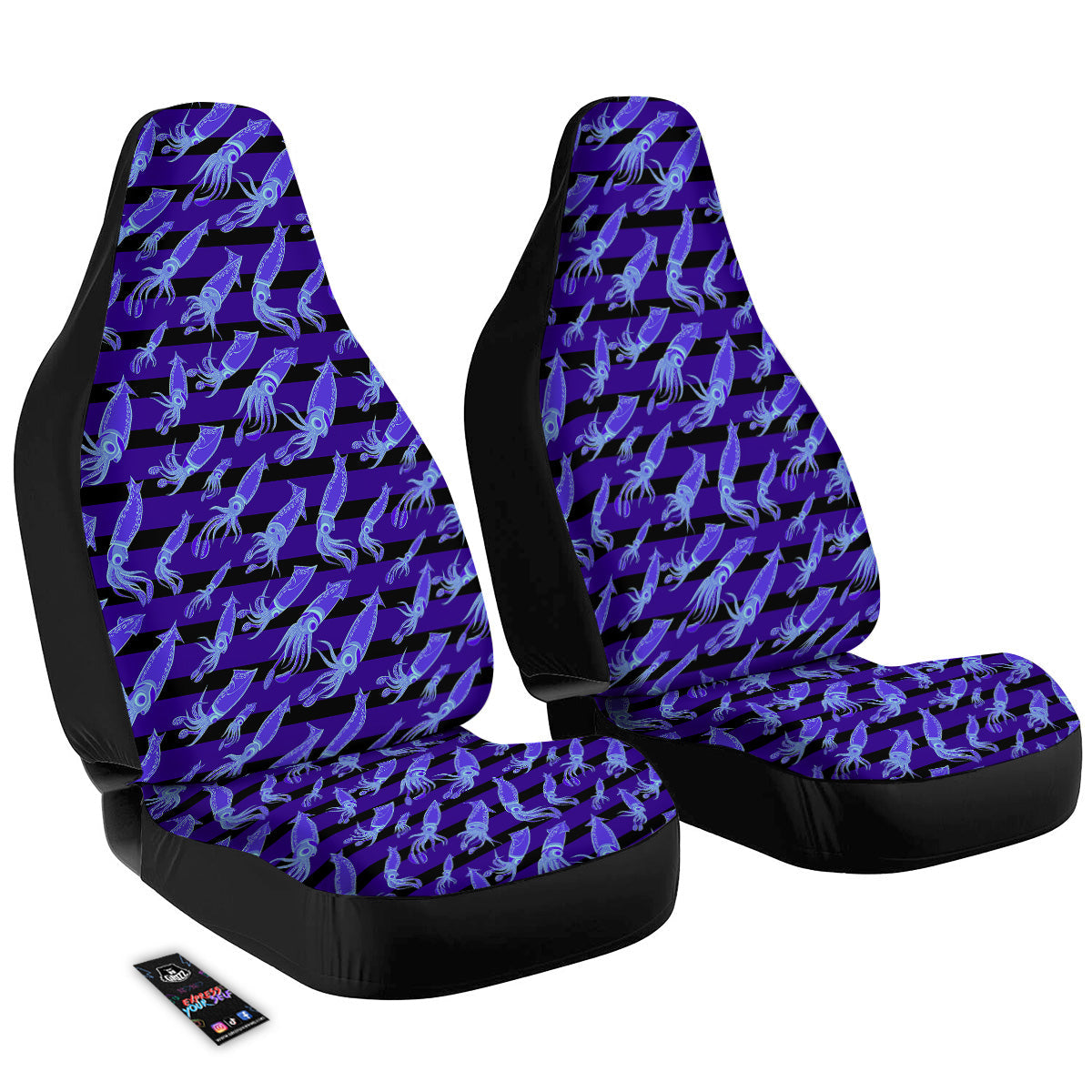 Striped Squid Print Pattern Car Seat Covers-grizzshop