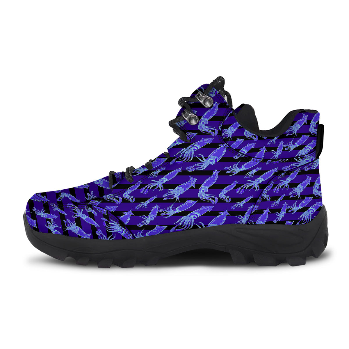 Striped Squid Print Pattern Hiking Shoes-grizzshop