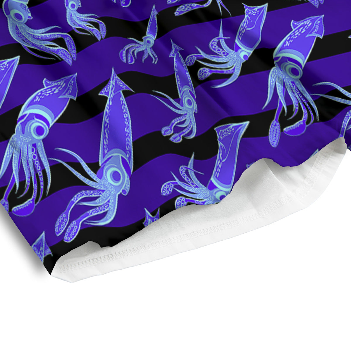 Striped Squid Print Pattern Men's Athletic Shorts