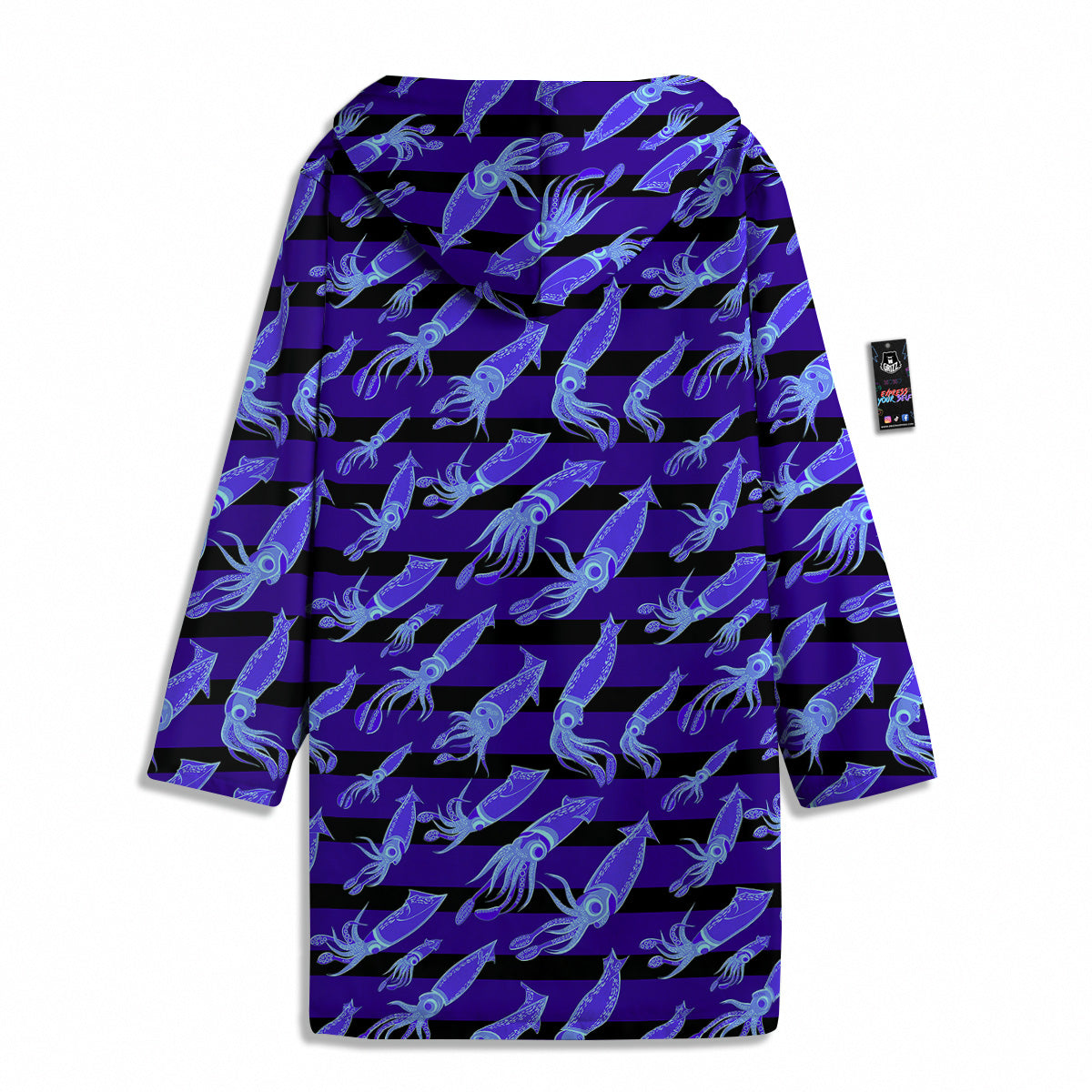Striped Squid Print Pattern Men's Windbreaker Jacket-grizzshop