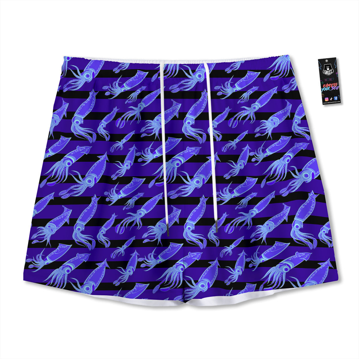 Taurus Sign Black And Gold Print Mesh Shorts