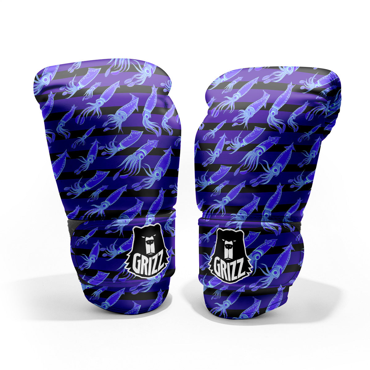 Striped Squid Print Pattern Pro Boxing Glove