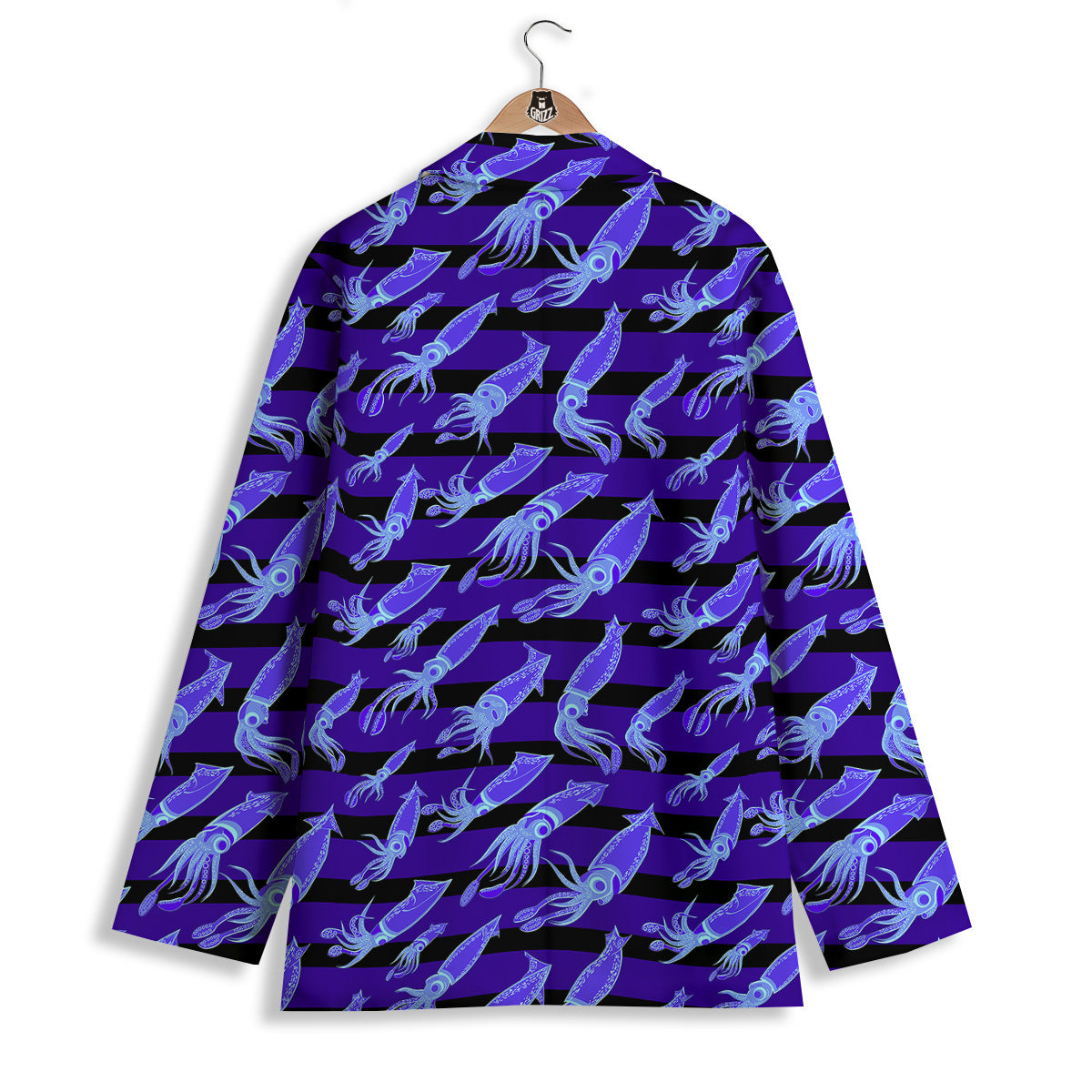 Striped Squid Print Pattern Women's Blazer-grizzshop