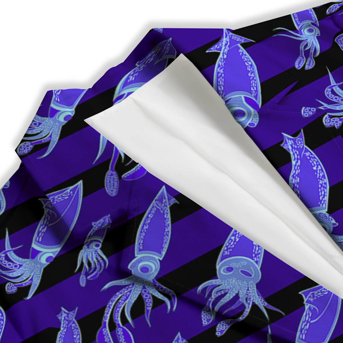 Striped Squid Print Pattern Women's Blazer-grizzshop