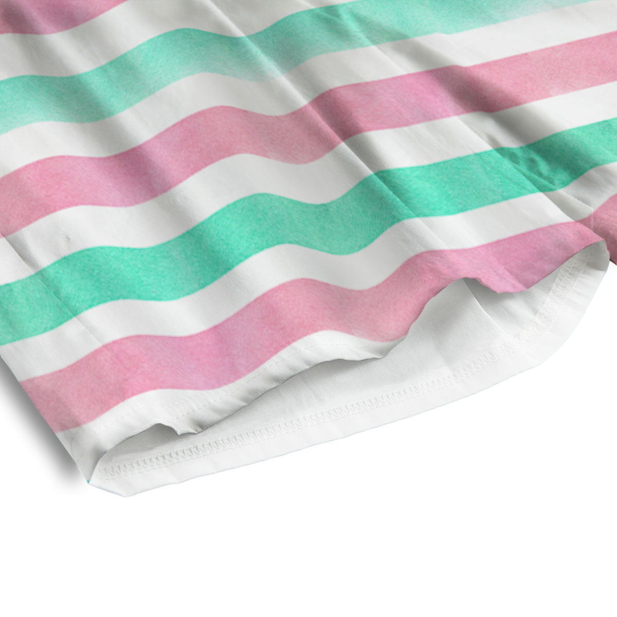 Striped Teal And Pink Print Pattern Men's Athletic Shorts